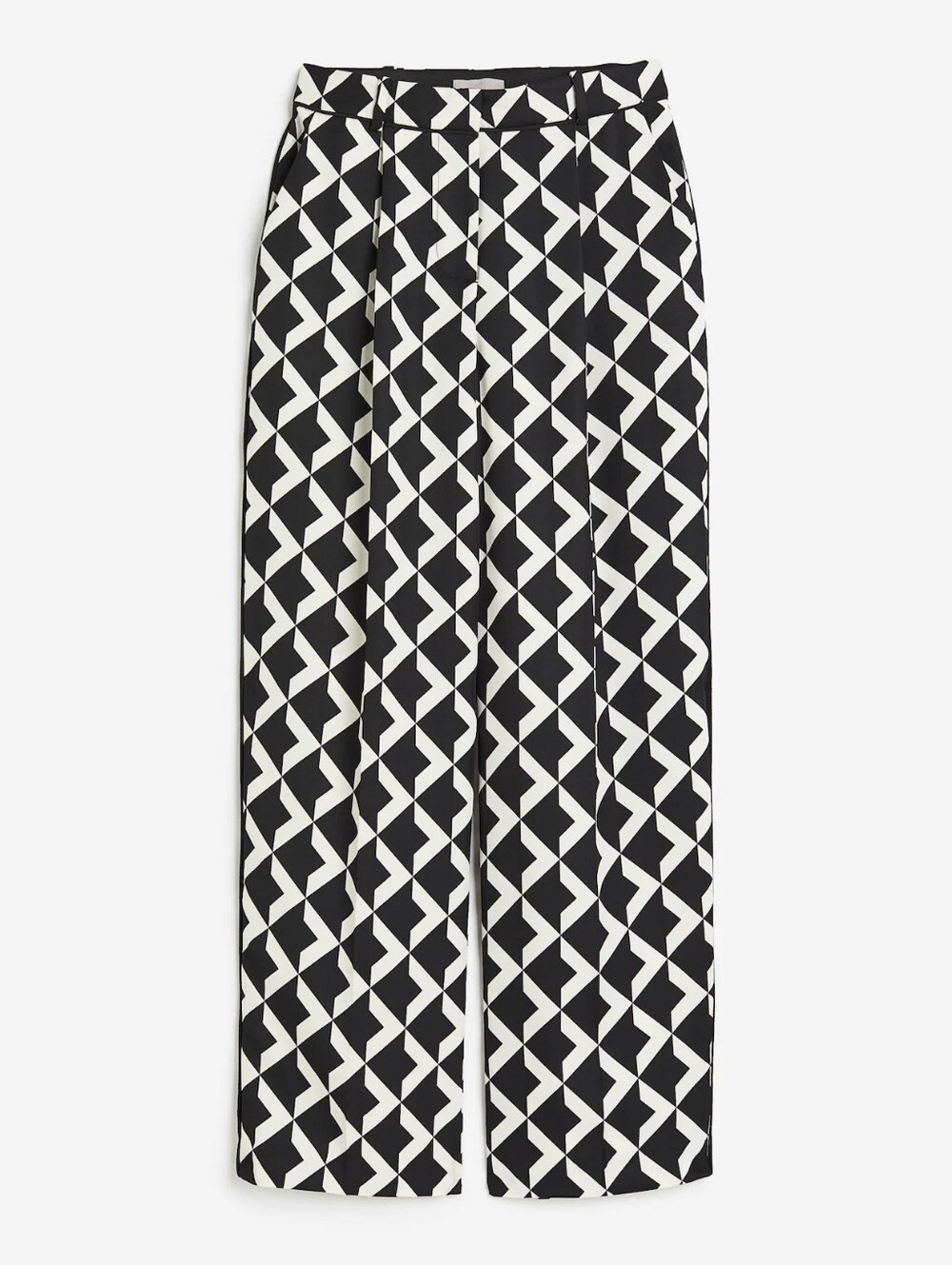 H&M geometric print straight-leg pants black and white sz 14 BNWT